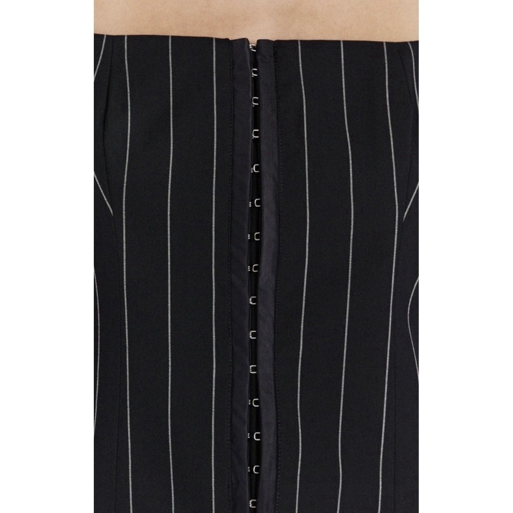 NWT Dissh Sander Navy Stripe Hook & Eye Sleeveless Cropped Bustier Top Sz 6 - Picture 6 of 13